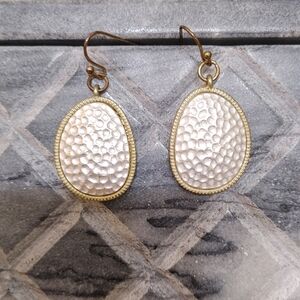 Gold and Silver Coloured Textured Earrings